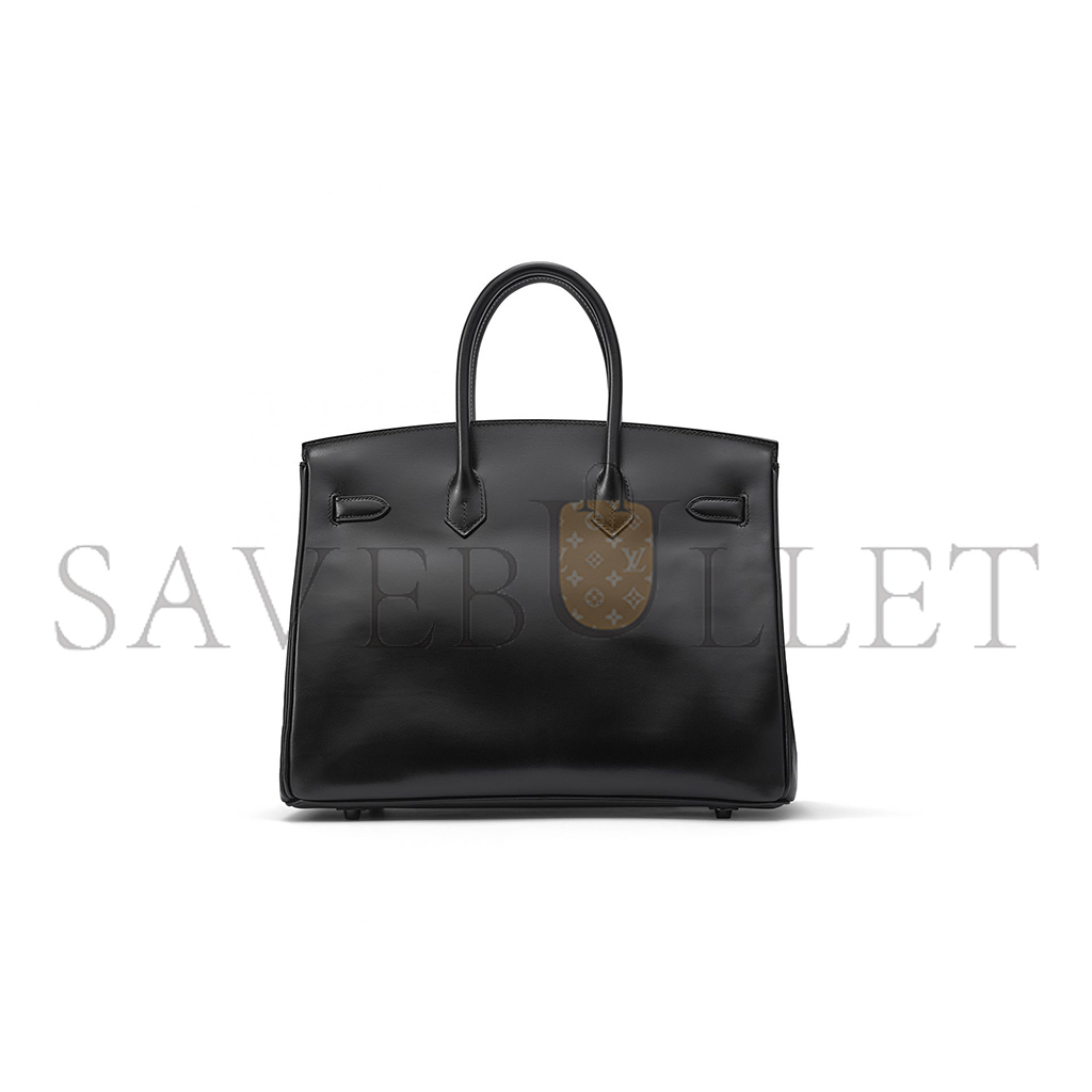 H**mes master birkin 35 box leather black bag h028698ck89 (35*25*18cm)